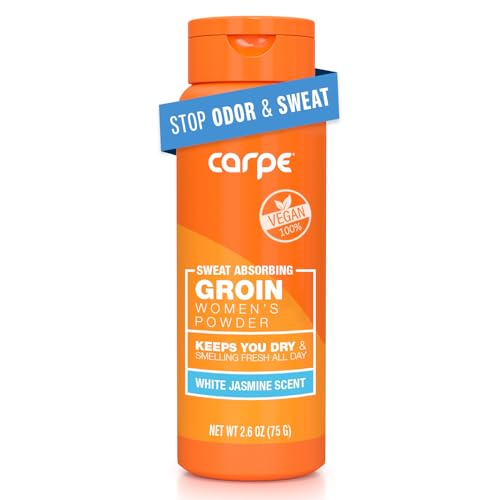 Carpe Sweat Absorbing TalcFree Body Powder for Women AntiChafing and Safe for Feminine Areas White Jasmine Scent - Image 1